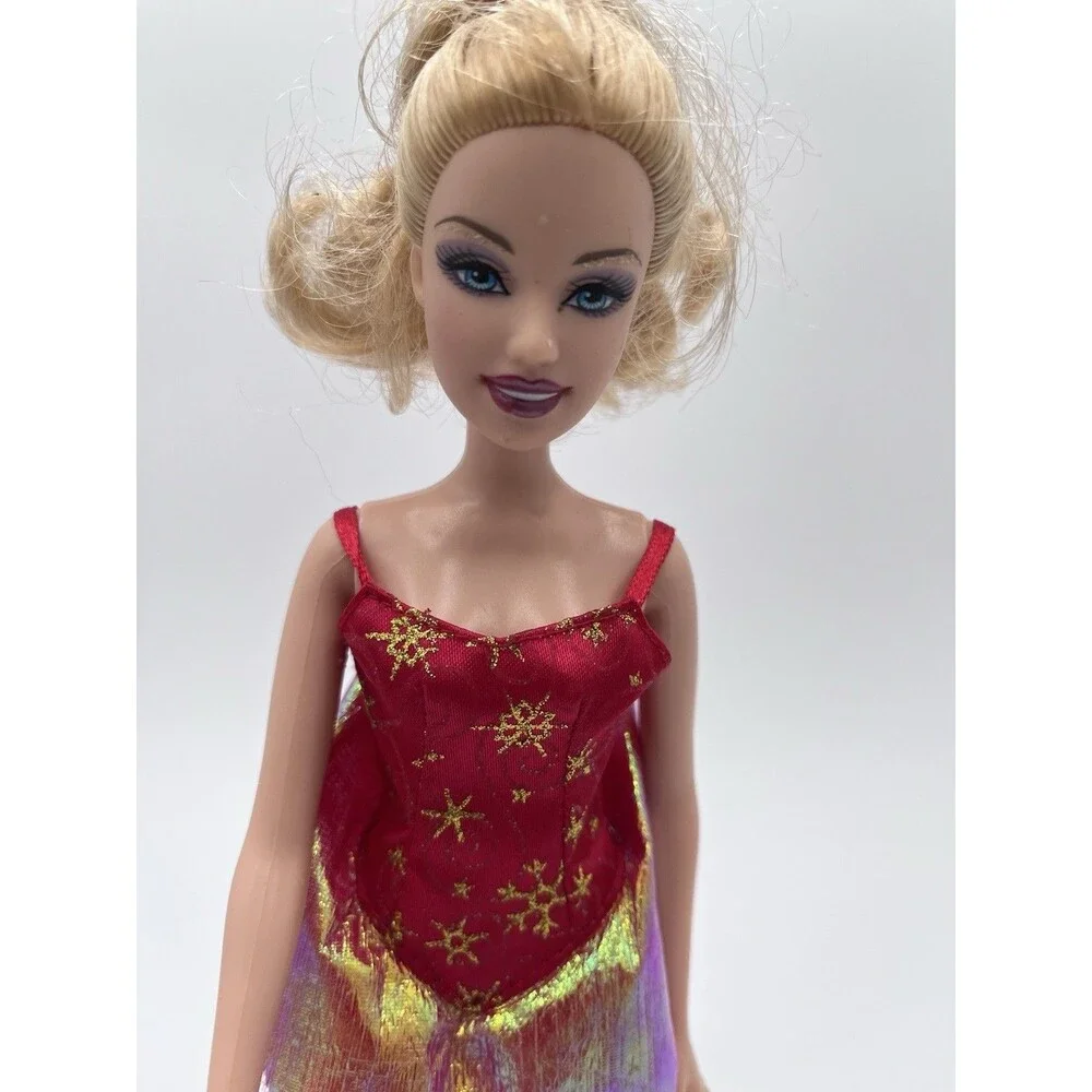 Barbie Ballerina Christmas Doll Red Dress Mattel 2007 Made In Indonesia